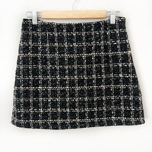 Abercrombie & Fitch Black and White Tweed Mini Skirt